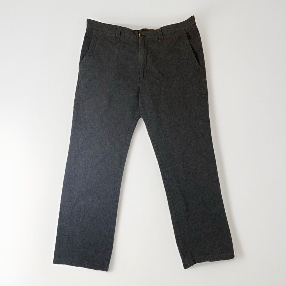 Mens 38x32 Relaxed Straight Leg Gray Cotton Pants BORN 38
